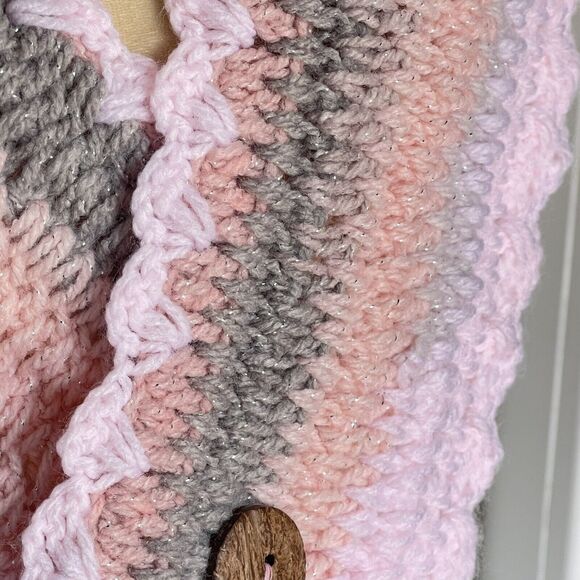 Crochet Cable Knit Scarf Shawl Neck Multicolor Warmer Scarf - Picture 7 of 13